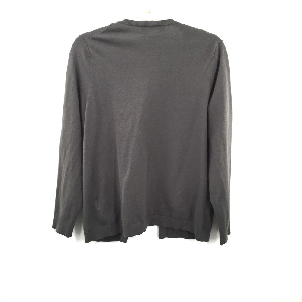 Lands End Outfitters classic gray cardigan sweater lightweight preppy nautical M - Picture 9 of 11